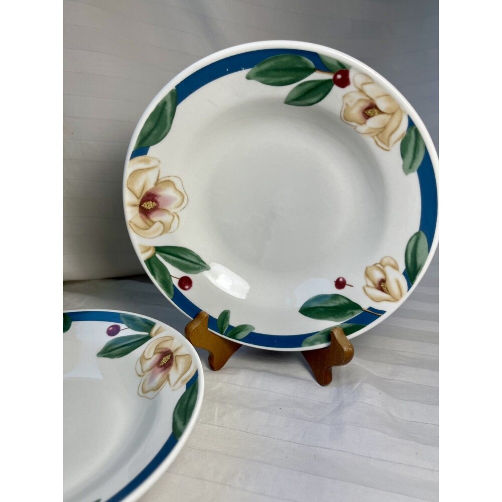 2 Savannah Grove Rimmed Soup Bowls by Citation 8" Magnolia Petit Flora-